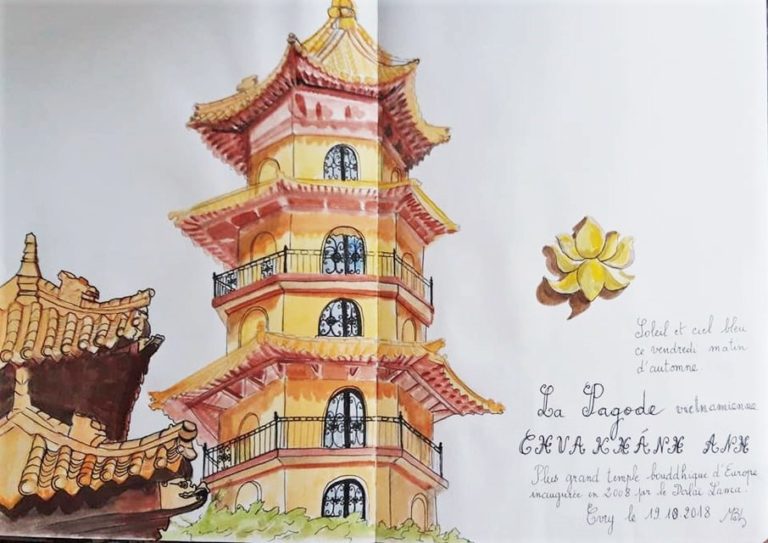 Lire la suite à propos de l’article VIE DE L’ASSO : USK  les croquis de La pagode Evry