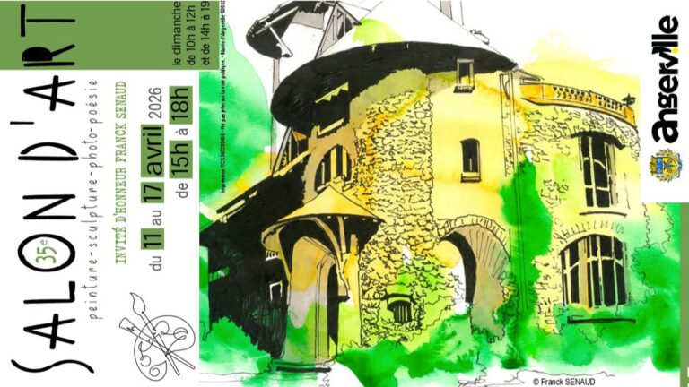 Lire la suite à propos de l’article EXPO-RENCONTRE ”Salon d’art d&rsquo;Angerville”, du 11 au 17 avril et vernissage Sam. 11 avril 2026