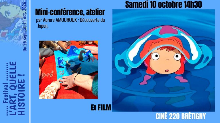Lire la suite à propos de l’article MICRO-CONFÉRENCE et ATELIER Origami, gouter et Film Ponyo, Samedi 10 octobre 2026